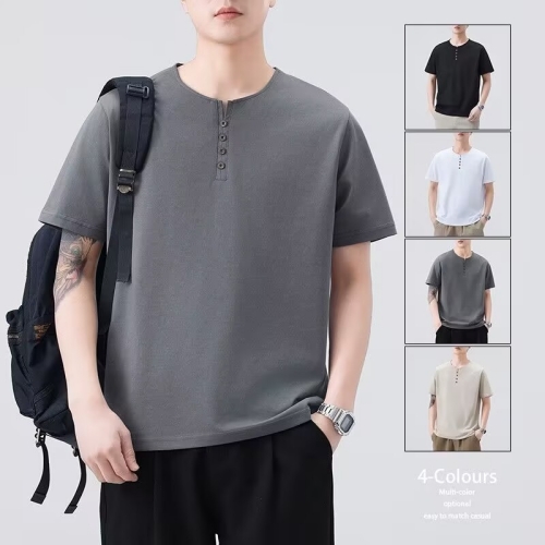 美式亨利領短袖