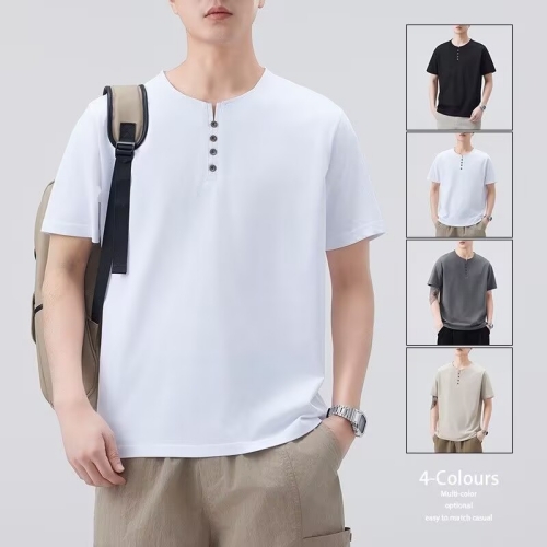 美式亨利領短袖