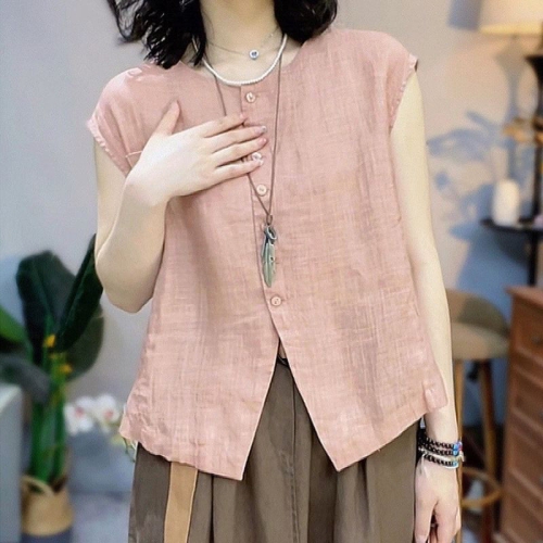 法式復古亞麻衫