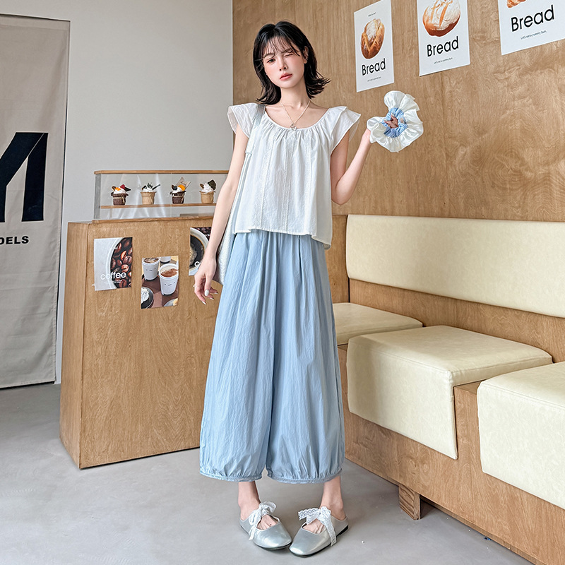 鏤空花邊九分褲