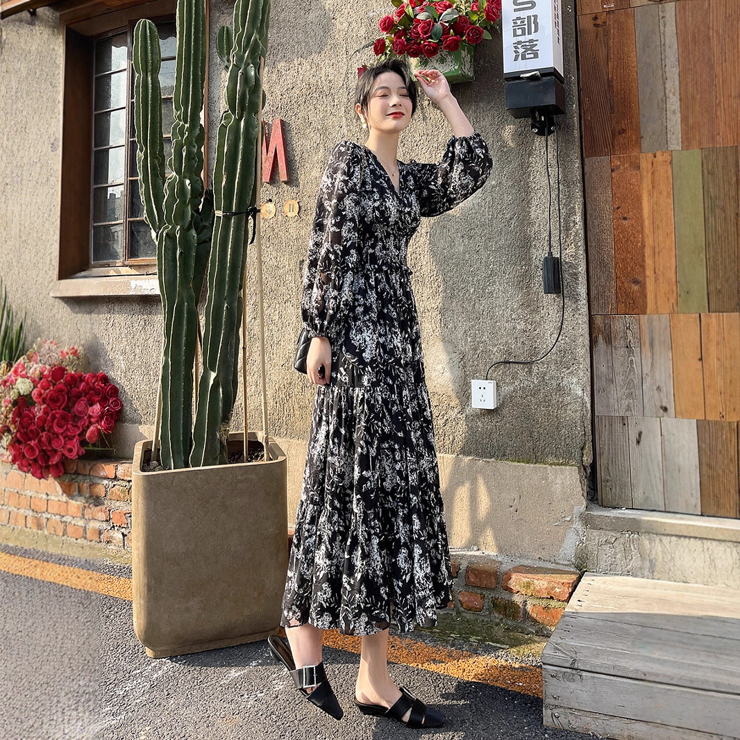 法式碎花連衣裙