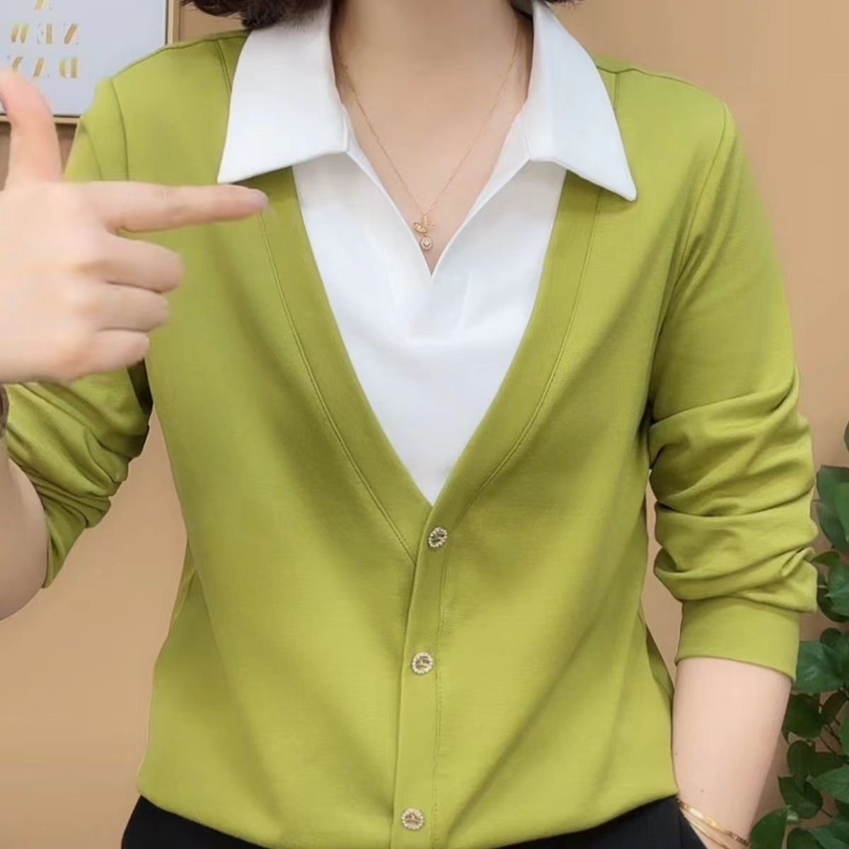 假兩件洋氣襯衫