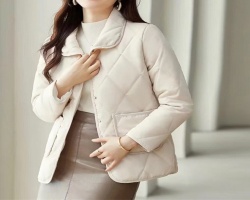 韓式翻領薄棉服